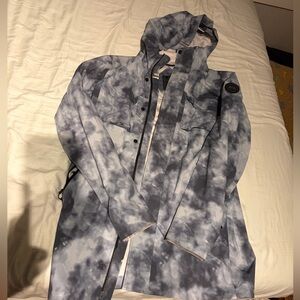 Canada Goose Gray and White Hooded rain jacket women’s small